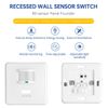 Acmerota PIR Motion Sensor Light Switch, Wall Mounted Plate Wall Flush Mounted, Infrared Motion Sensor with Time Delay & LUX Setting Adjustable 10m/＞140°
