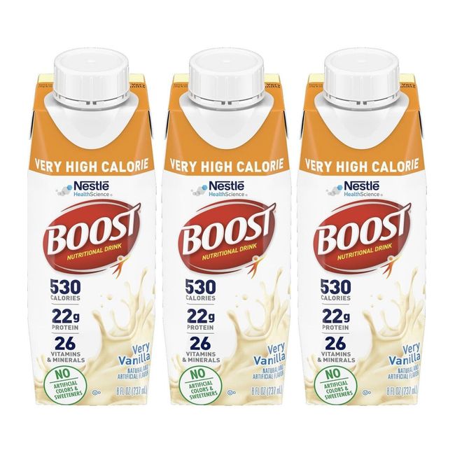 BOOST Protein Very High Calorie 8 OZ (Pack Of 3) Very Vanilla