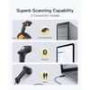 Inateck Bluetooth Barcode Scanner, 2D 1D Wireless Handheld Scanner, QR Code Scanner, Equipped with a Smart Base, CMOS+CCD Dual modules, Larger scanning Range, Supports app SDK