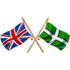 Union Jack / Devon Crossed Flags (small 69mm x 138mm) (144mm x 286mm)