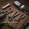 [KeyUnity] Titanium Key Chain Key Ring Carabiner for Connecting Mini Hook Quick Release Connector S/M/L Size Silver, KA29SW (S*2)