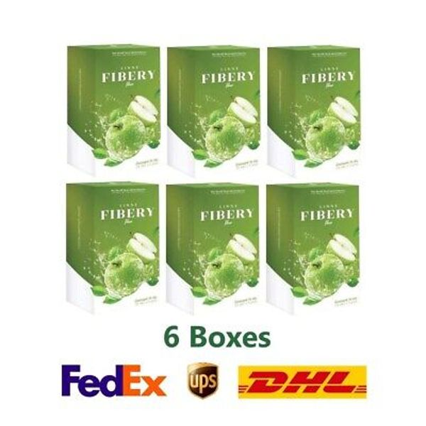 6x Linne Fibery Apple flavor drink Fiber Prebiotic Detox Help Excretion Healthy