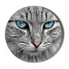 Grey CAT FACE Small 6 x 70mm Vinyl Stickers