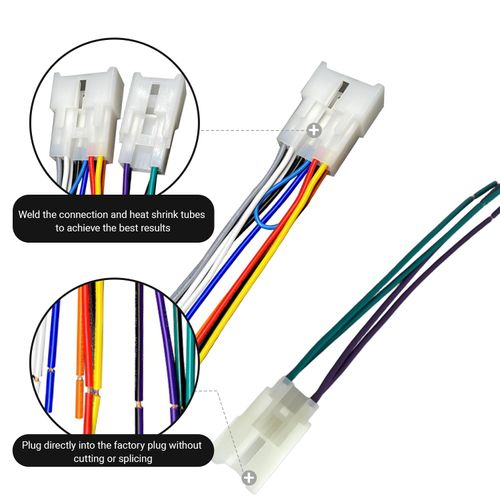 YYTQP Radio Wiring Harness Connector Compatible with 4Runner Camry Corolla Prius RAV4 1990-UP Mount, Car Stereo Wire Cable Plug