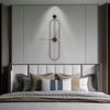 Modern Oval Wall Clock Large Wall Clock with Walnut Pointers Silent Metal Wall C