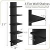 5 Tier Wall Shelf Unit with Hooks, Vertical Column Utility Shelving for Home Dec