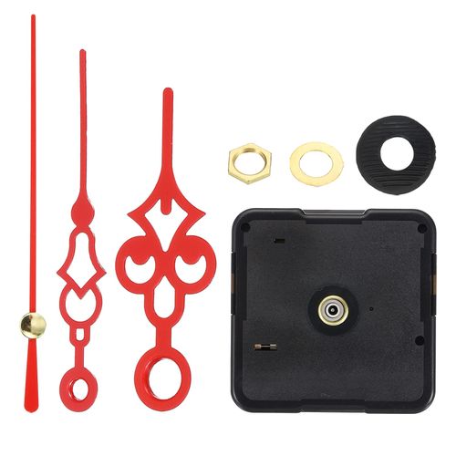PATIKIL Clock Mechanism Replacement, Quartz Clock Mechanism Battery Operated DIY Wall Clock Hands and Motor Kit Movement Repair Parts, Red