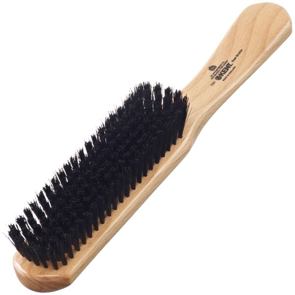 KENT CG1 Handcrafted Cherrywood 100% Natural Black Bristle Clothes Brush and Lint Remover for Cashmere, Wool, and Silk - Sweater Fuzz Remover, Suede Brush, and Lint Brush for Pet Hair