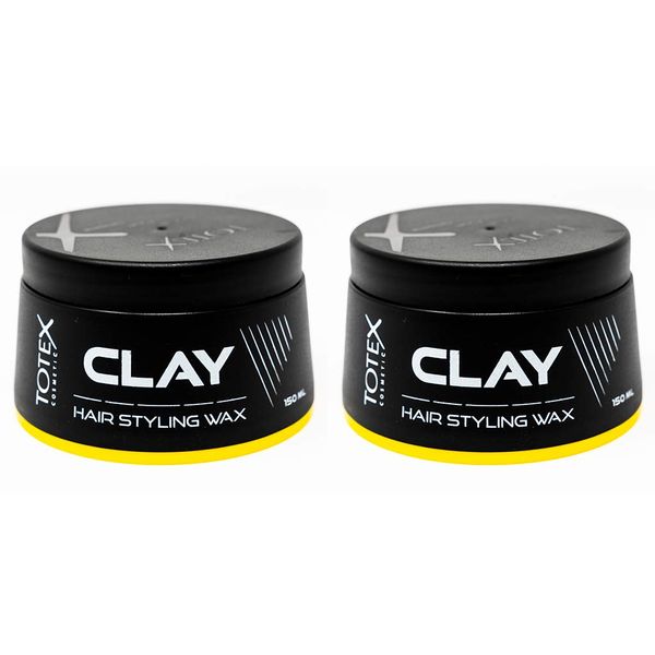 Totex Hair Styling Clay Wax I Clay Natural Messy Look No Shine 150 ml I Men & Woman Styling Hair Wax I Strong Hold Texture Natural Matte Look Finish I Hair Defining Paste Matte Wax 150 ml (Pack Of 2)