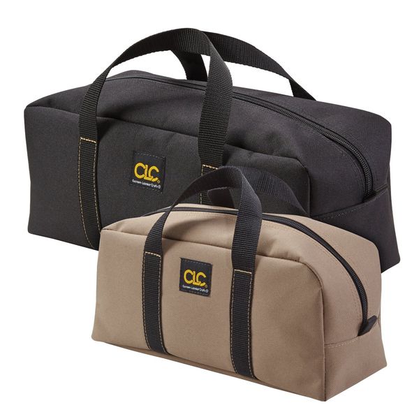 CLC Custom Leathercraft 1107 2 Pack Medium and Large Utility Tote Bag Combo,Black/Beige