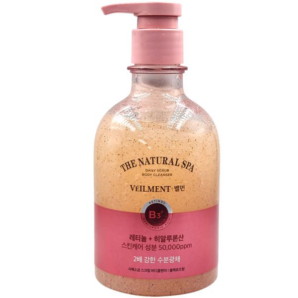 Bellman Natural Spa Moisture Glow Dead Sea Salt Scrub Body Cleanser Black Rose Fragrance 400ml 2X Stronger Moisture Glow