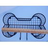 Dog Bone-Shaped Black Wire Wall Shelf With Hooks For Pet Leash & Accessories