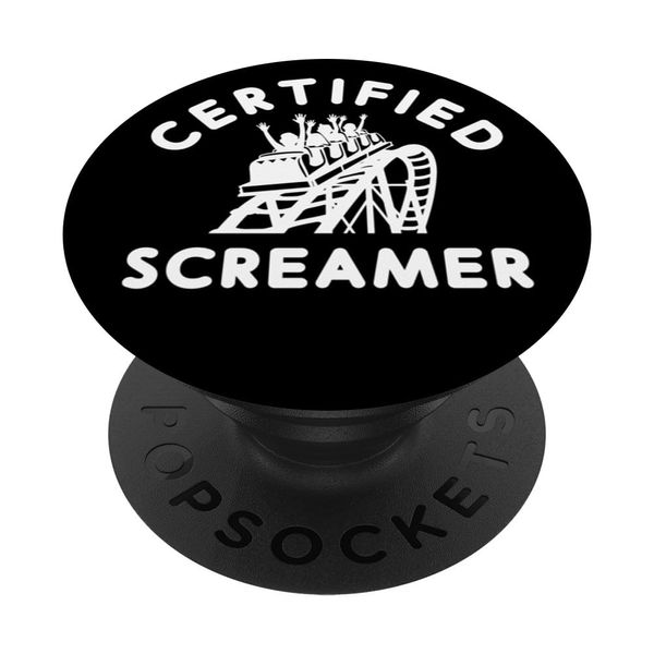 Roller Coaster Certified Screamer Theme Amusement Park Lover PopSockets Adhesive PopGrip