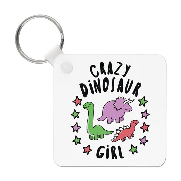Crazy Dinosaur Girl Stars Keyring Key Chain