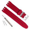 Replacement Waterproof Silicone Rubber Watch Strap Watch Band (17mm, Dark Red)