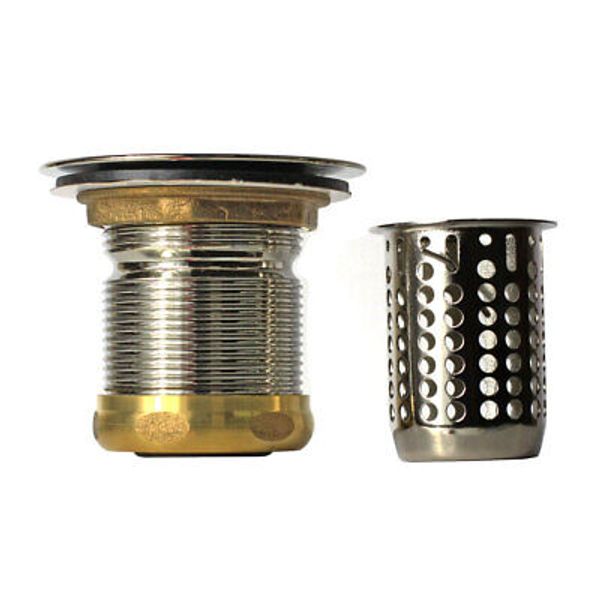 Jr. Duo Kitchen Sink Basket Strainer Assembly 2-1/2 " Deep (Satin Nickel)