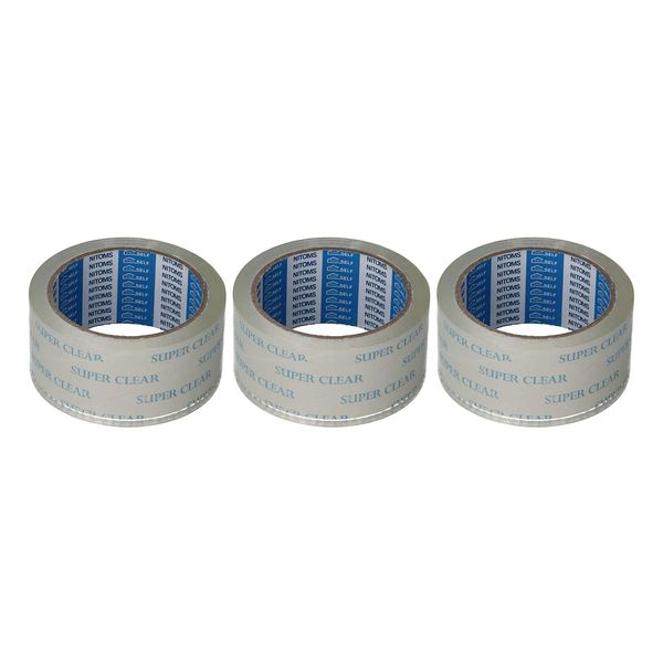 nitomuzu SC – 01 Super Clear Packing Tape 48 mm X 50 m Pack of 3 Rolls