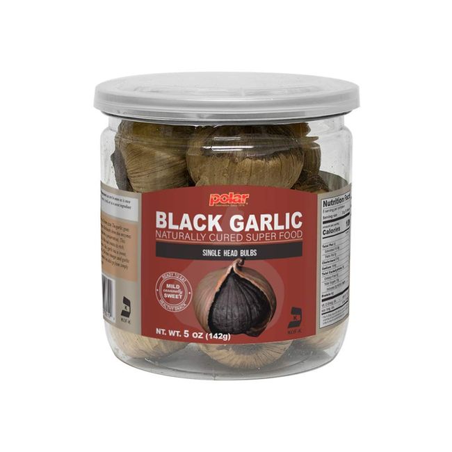 MW POLAR Whole Black Garlic, 5 Ounces (142 grams), Whole Bulbs, Easy Peel, All Natural, Healthy Snack, Ready to eat, Chemical Free, Kosher Friendly