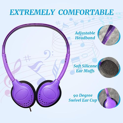 WAHUWAY 20 Pack Bulk Headphones for Kids Multi Color Headphones for School Classroom Students Teen Boys Girls and Adult