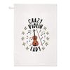Crazy Violin Lady Stars Tea Towel Dish Cloth