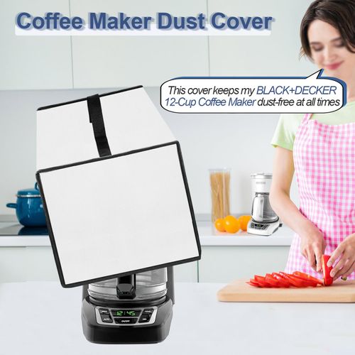 NUENSS-ROR Cover for BLACK+DECKER Coffee Maker Heavy Duty Waterproof Dustproof Stain-Resistant Heat-Resistant Coffee Machine Protective Cover Case for BLACK+DECKER 12-Cup Digital Coffee Maker (Silver)