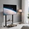 Universal 40-86 Inch Height Adjustable Rolling TV Stand with Wheels, 2 Shelves