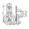 5mm Oval Eye Plate with Ring - A2 (304) Stainless - 2 Pack