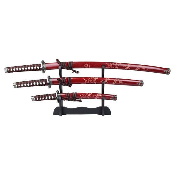 Samurai Daisho Swords Set Red