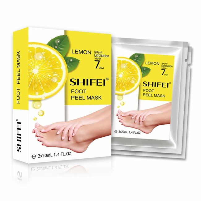 SHIFEI Foot Exfoliation Peeling Mask, Lemon, 2 sheets