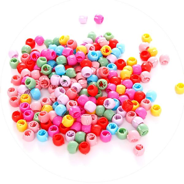 SURALIN 100 Stück Mini Haar Klammer, Haarperlen zum Klipsen, Perle Haar Nadeln Kunststoff, Regenbogen Perlen Clip Haarkrallen Haarschmuck Kinder Haarschmuck