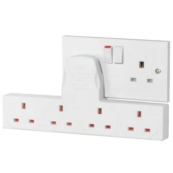 Proelec-trix Esores-4G1 4 Gang Wall Socket Converts 1 Socket into Four