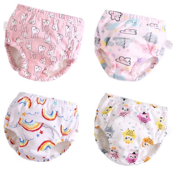 U0U Toddler Potty Training Pants 4 Pack,Cotton Training Underwear Size 2T,3T,4T,Waterproof Underwear for Kids Pink 3T