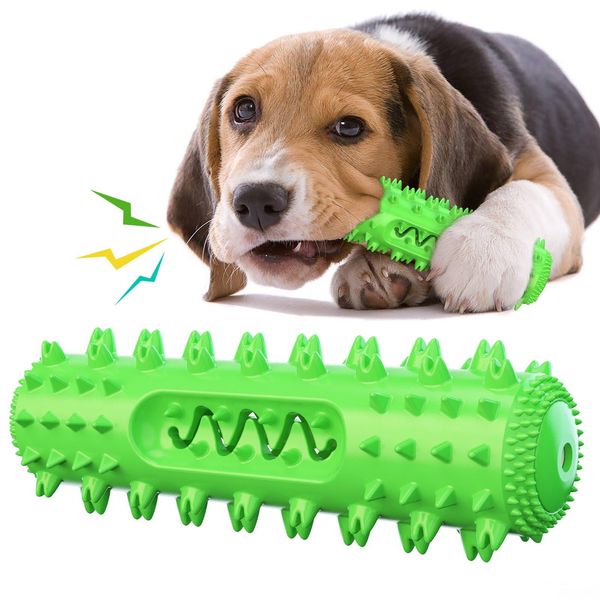 Pet Dental Delight: Interactive Dog Toothbrush And Teething Toy - Green