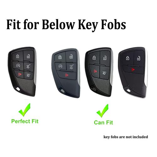 Arruweer 6 Buttons TPU Key Fob Cover Fit for Chevy 2021-2023 Suburban Tahoe GMC Yukon Buick Encore Avenir Key Shell Protector Holder with Keychain