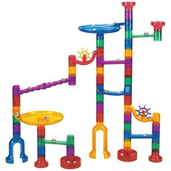 Edushape 805843 Marble Run, 48 Piece, Transparent, 11" Height, 16" Width, 3" Length