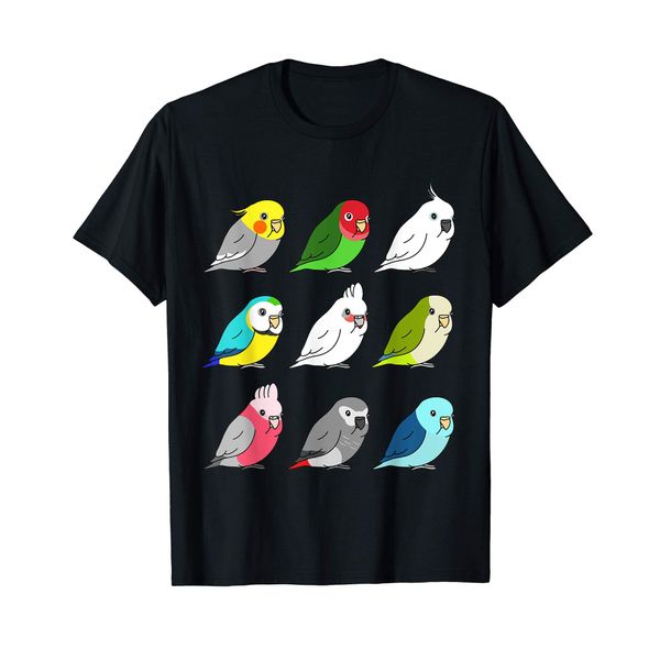 Cute Parrot Pattern Chubby Bird Doodle Cute Parrot T-Shirt