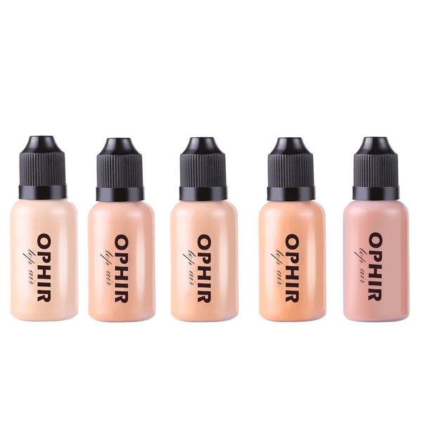 OPHIR 30ML Professional Airbrush Makeup Foundation Spray Air Makeup Foundation for Airbrush Kit-1oz/Bottle 5 Color (5 COLORS)