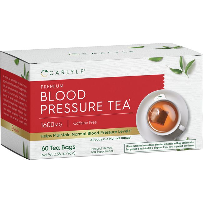 Blood Pressure Tea | 60 Tea Bags | with Hibiscus | Vegetarian | by Carlyle