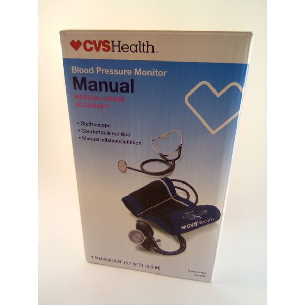 Blood Pressure Monitor MANUAL CVS Health MEDICAL GRADE ACCURAY 1 Medium Cuff