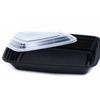 150 Pack - 28 Oz. Black Meal Prep Microwavable Food Containers with Lids