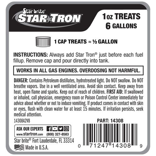 Star Tron Enzyme Fuel Treatment, 8oz. Bottle