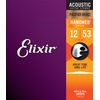 Suitable for Elixir Strings, Phosphor Bronze, Acoustic Guitar Strings, Light (0.012 - 0.053)