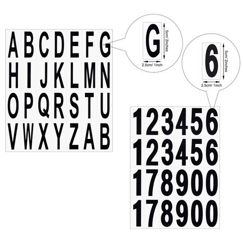 10 Sheets Mailbox Numbers and Letters Stickers for Outside Stick on Black Vinyl Alphabet Number Decals Sticky for Home Business Apartment Address Window Door Car Truck (2 x 1 Inch)
