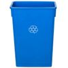 23 Gallon Heavy-Duty Plastic Slim Commercial Blue Rectangular Trash Can No Lid