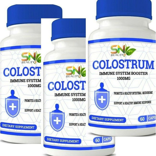 3 Colostrum Concentrated 180 Capsules  Immune system Support booster 1000mg