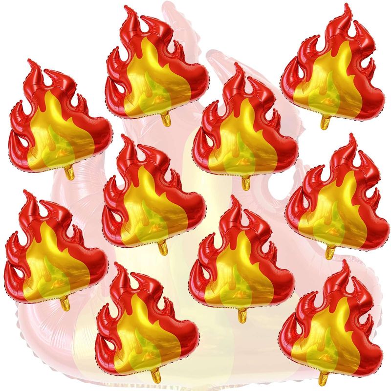 10 Pcs Fire Balloons Giant 30 Inch Red Flame Balloons Fire Shape ...