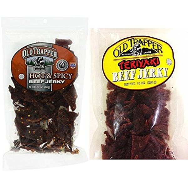 Old Trapper Beef Jerky COMBO (HOT & SPICY) + (TERIYAKI) PACK OF 2