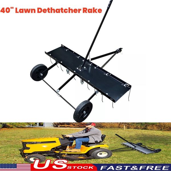 Tow Behind Dethatcher 40" Lawn Dethatcher Rake Grass Sweeper ATV Mower 20 Tines