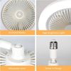 10" Adjustable E27 Socket Ceiling Fan Dimmable LED Light Remote Cooling Fan Lamp