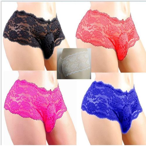 Next Grants Men's Sexy Shorts, 3D Lace, Stretch Pants, red,